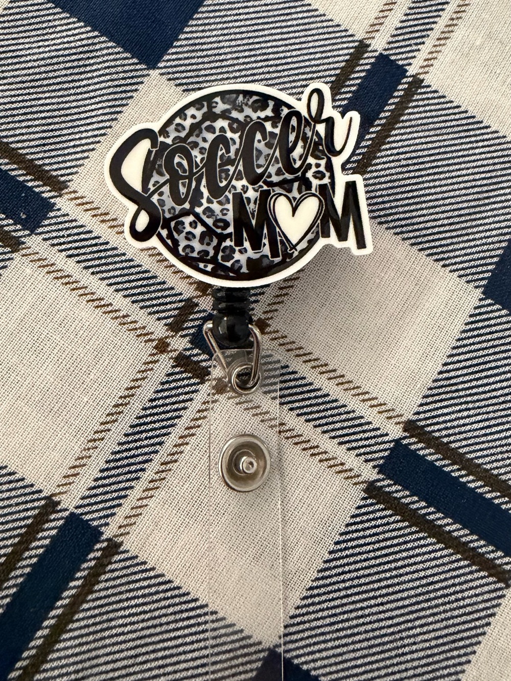Soccer Mom Badge Reel - Black & White